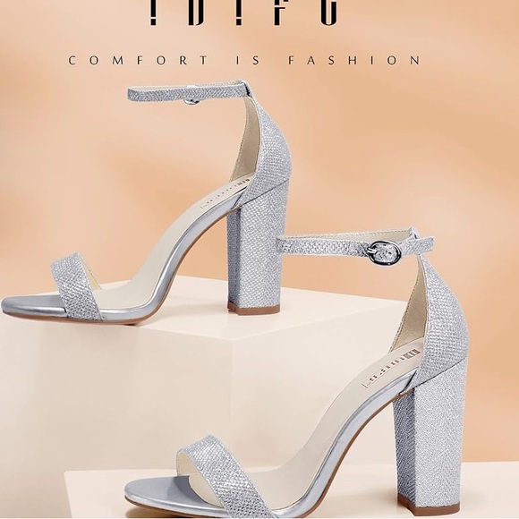 Idifu silver glitter heels . NIB. Never worn. Size 8.5 - Picture 2 of 8